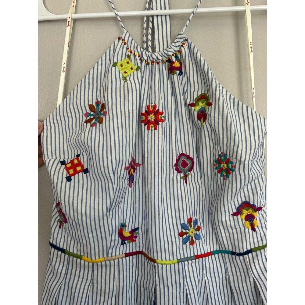 NWT Derhy Paris 100% Cotton Embroidered Halter Midi Dress M Open Back Boho - Picture 5 of 15